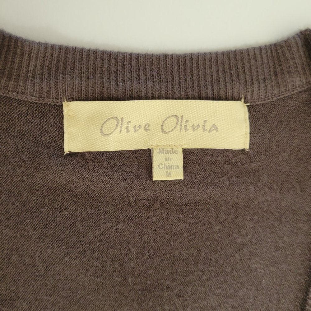 Olive Olivia Brown Long Sleeve Loose Fit Sweater, Size M - Picture 4 of 6